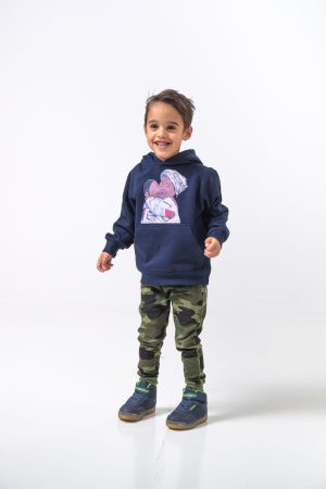 Hoody with HEAD Front Print MAMA AFRICA comes in Dark blue