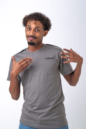 Hooyo Sleeves Stripe T-shirt Man Black.