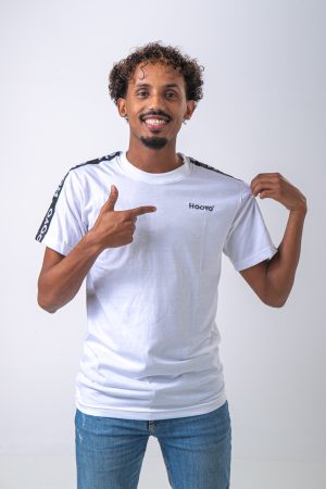 Hooyo Sleeves Stripe T-shirt Man White